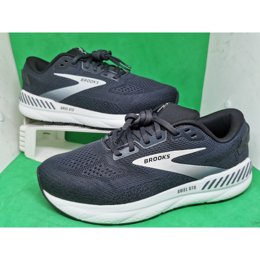 Brooks Ariel GTS 24 Ebony Black White Running Shoes Womens 11 Wide 1204142D016